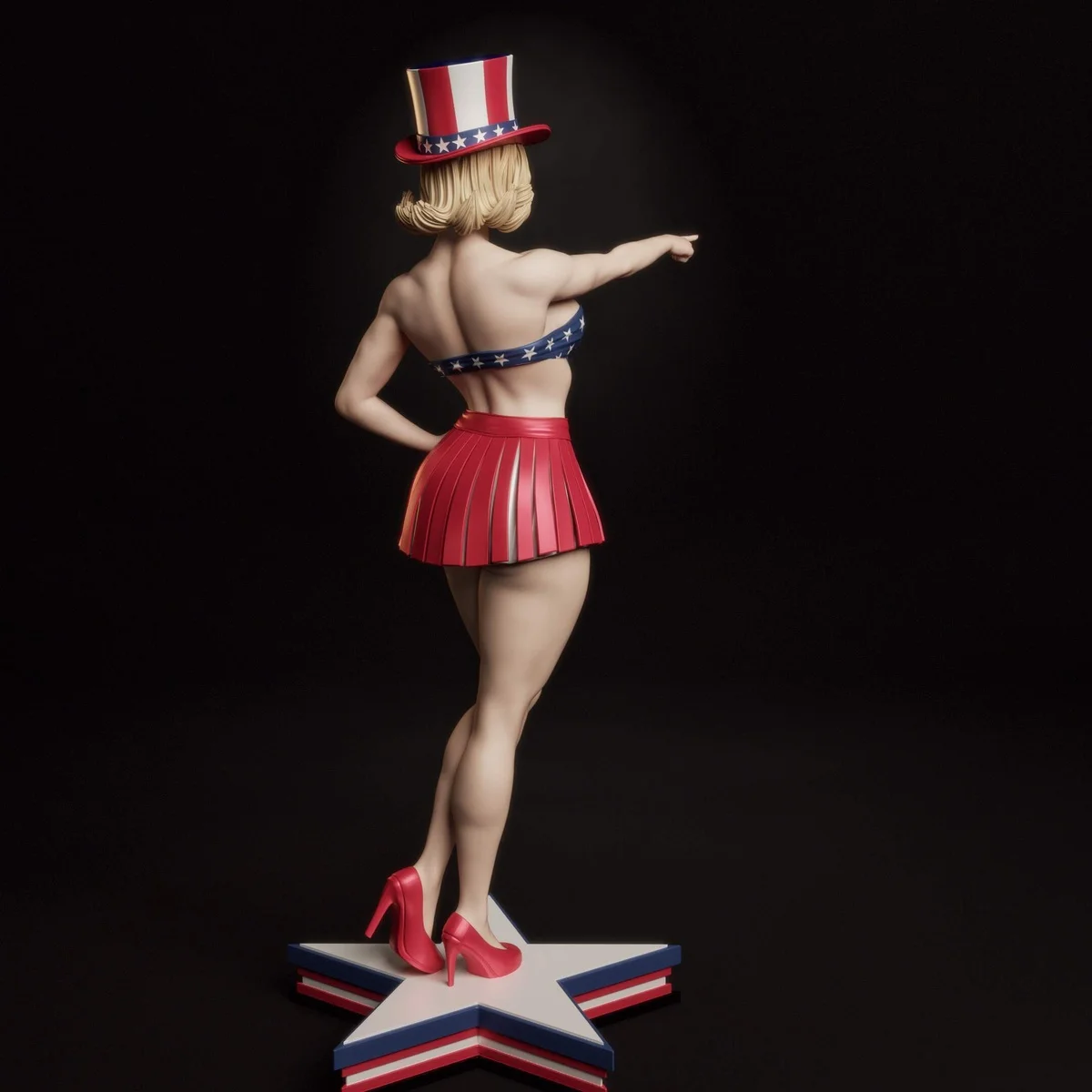 All American Bombshell | Fan Art | 3D Printed Resin Model Garage Kit | *Un-Painted* | Abe3D 9
