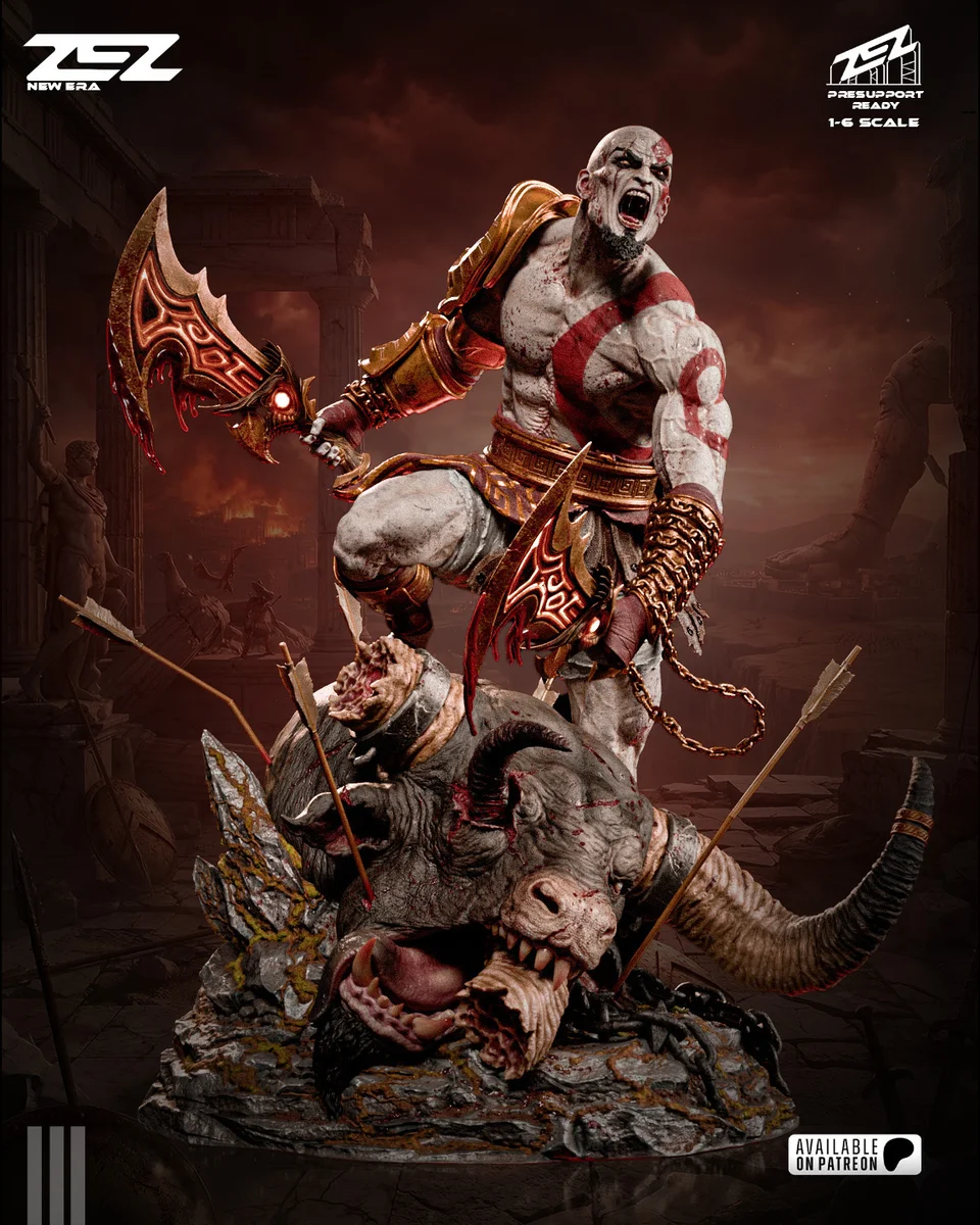 Kratos | Fan Art | 3D Printed Resin Model Garage Kit | *Un-Painted* | ZEZ Studio