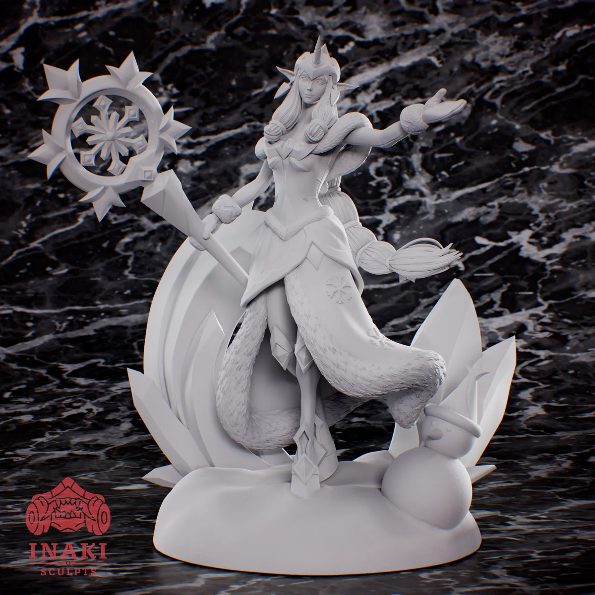 Soraka Winter Wonder | Fan Art | 3D Printed Resin Model Garage Kit | *Un-Painted* | Inaki Sculpts 4