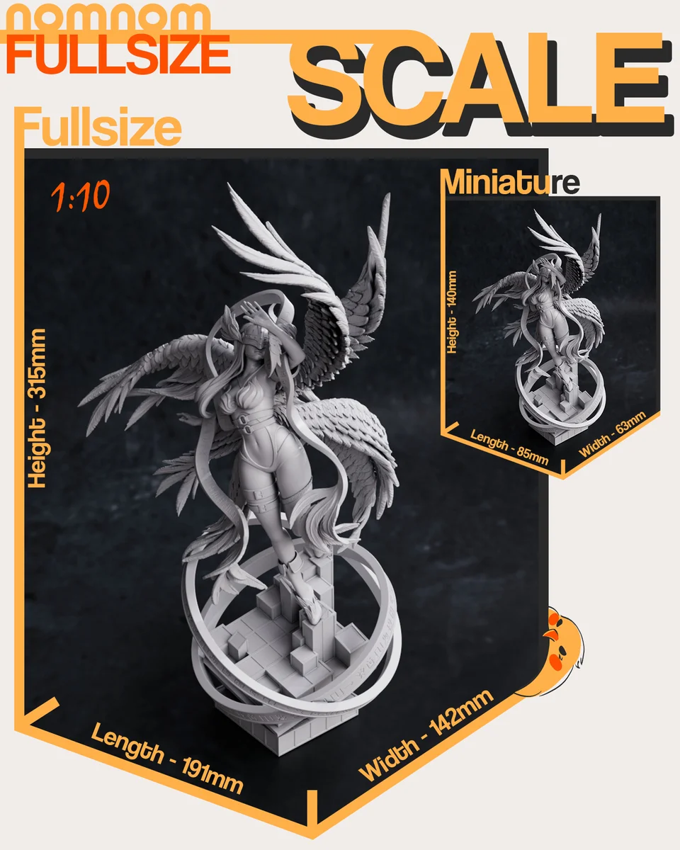 Angewomon | Fan Art | 3D Printed Resin Model Garage Kit | *Un-Painted* | Nomnom 4