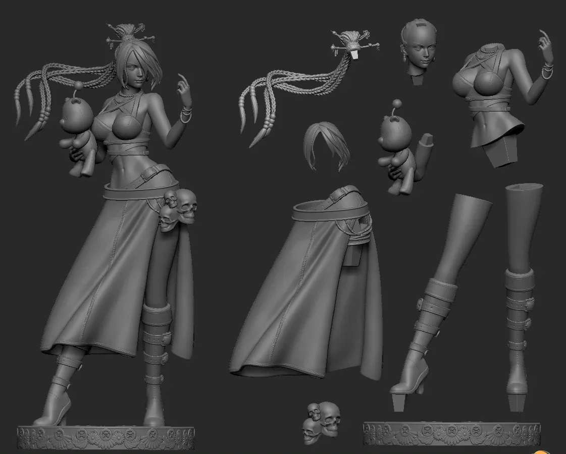 Lulu v02 | Fan Art | 3D Printed Resin Model Garage Kit | *Un-Painted* | Nomnom 5