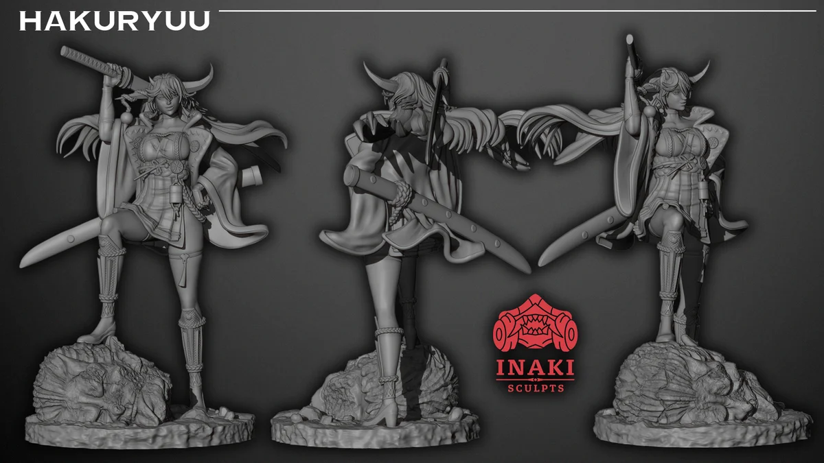 Hakuryuu | Fan Art | 3D Printed Resin Model Garage Kit | *Un-Painted* | Inaki Sculpts 5