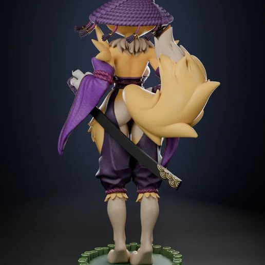Renamon Samurai | Fan Art | 3D Printed Resin Model Garage Kit | *Un-Painted* | AnyoneNSFW 4