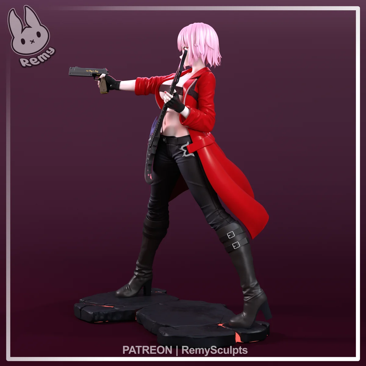 Mori Calliope (Dante Outfit) | Fan Art | 3D Printed Resin Model Garage Kit | *Un-Painted* | Remy Sculpts 4