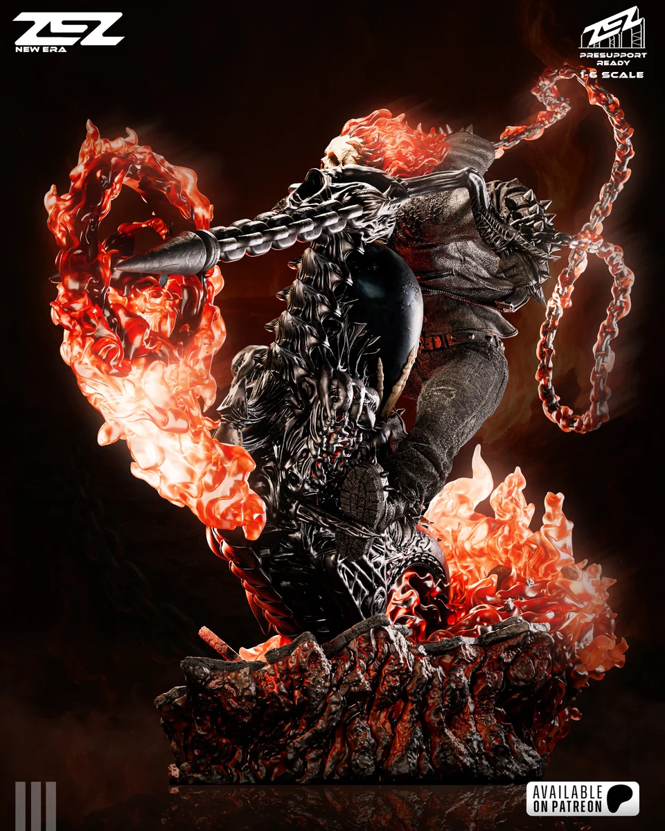 Ghost Rider | Fan Art | 3D Printed Resin Model Garage Kit | *Un-Painted* | ZEZ Studio 4