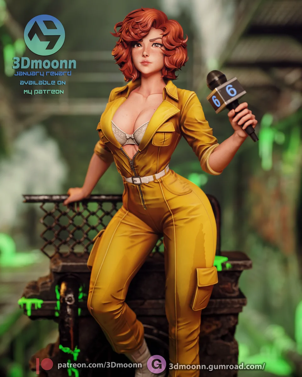 April O'Neil | Fan Art | 3D Printed Resin Model Garage Kit | *Un-Painted* | 3DMoonn 7