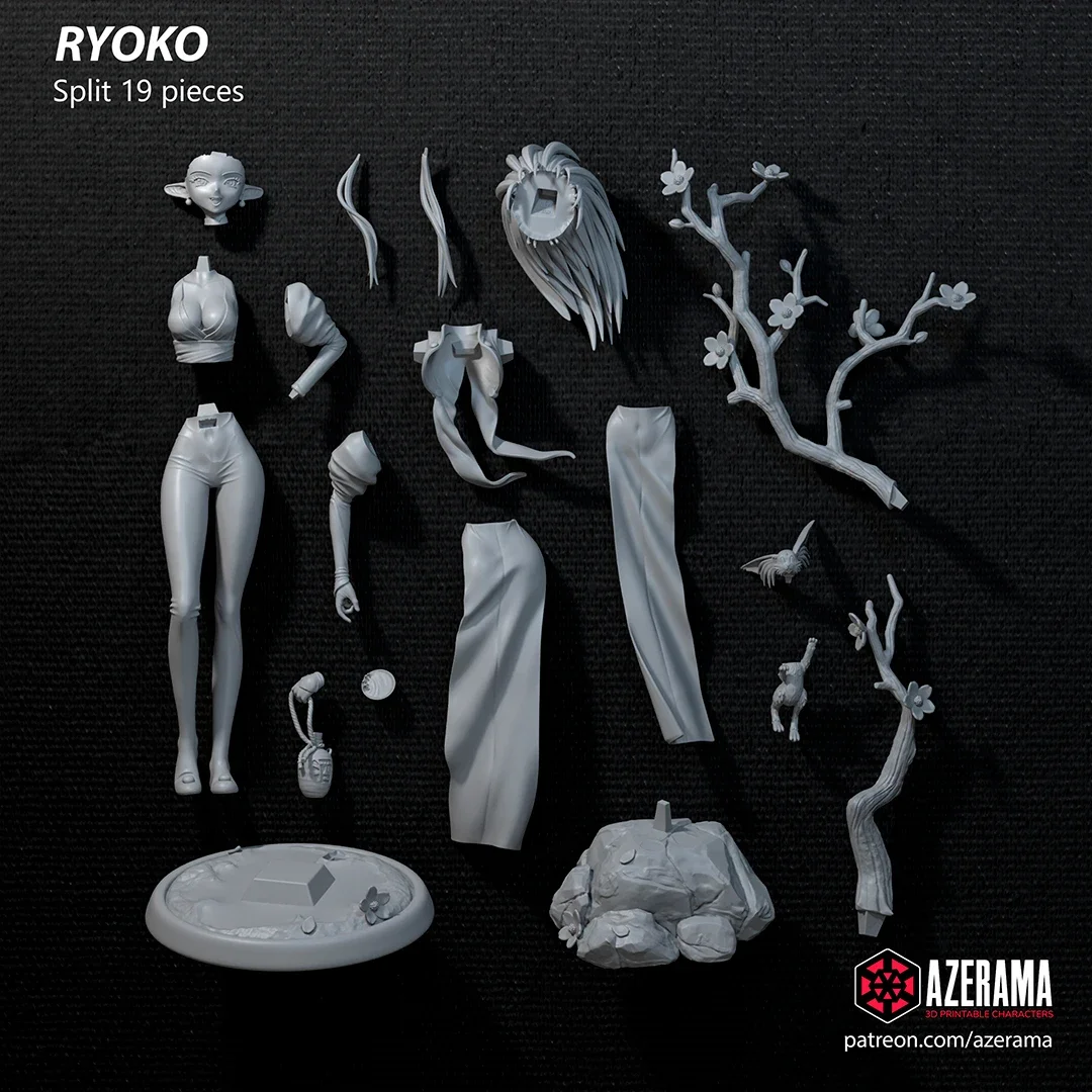 Ryoko | Fan Art | 3D Printed Resin Model Garage Kit | *Un-Painted* | Azerama 4