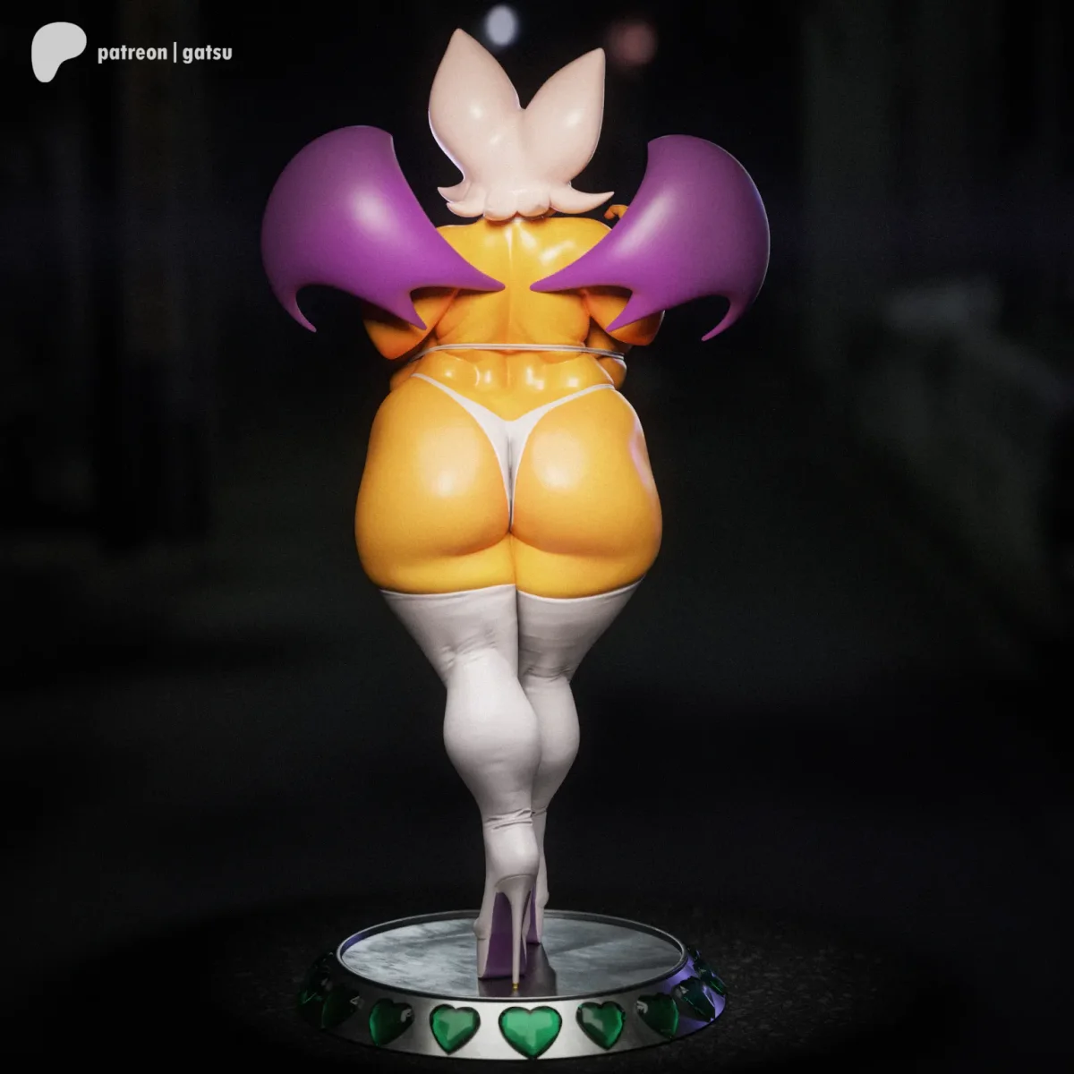 Rouge the Bat | Fan Art | 3D Printed Resin Model Garage Kit | *Un-Painted* | Gatsu Studios 4