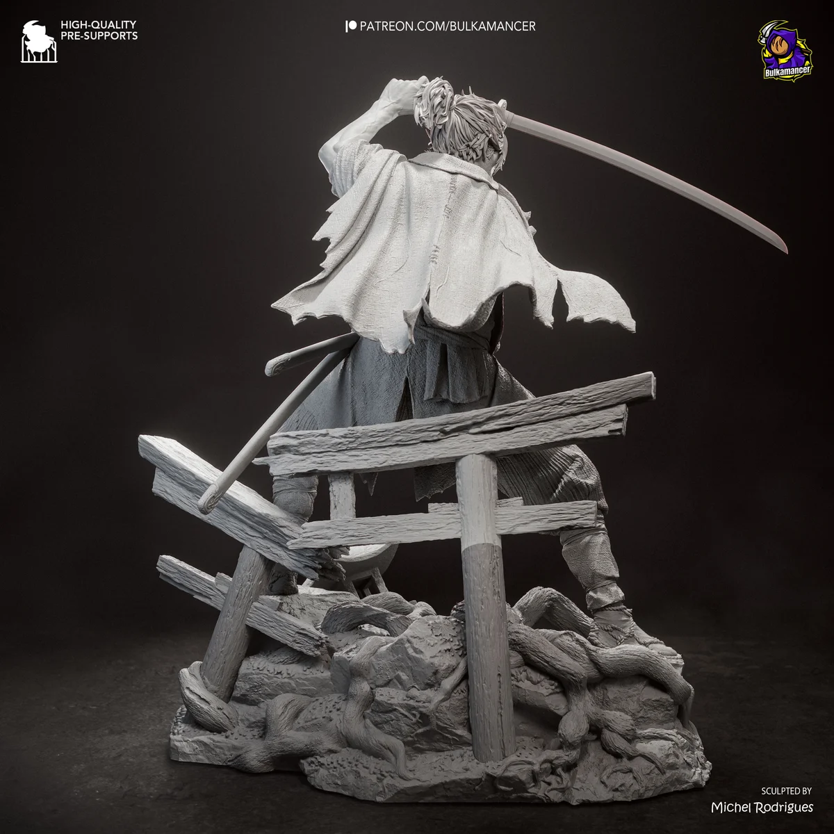 Miyamoto Musashi | Fan Art | 3D Printed Resin Model Garage Kit | *Un-Painted* | Bulkamancer 13