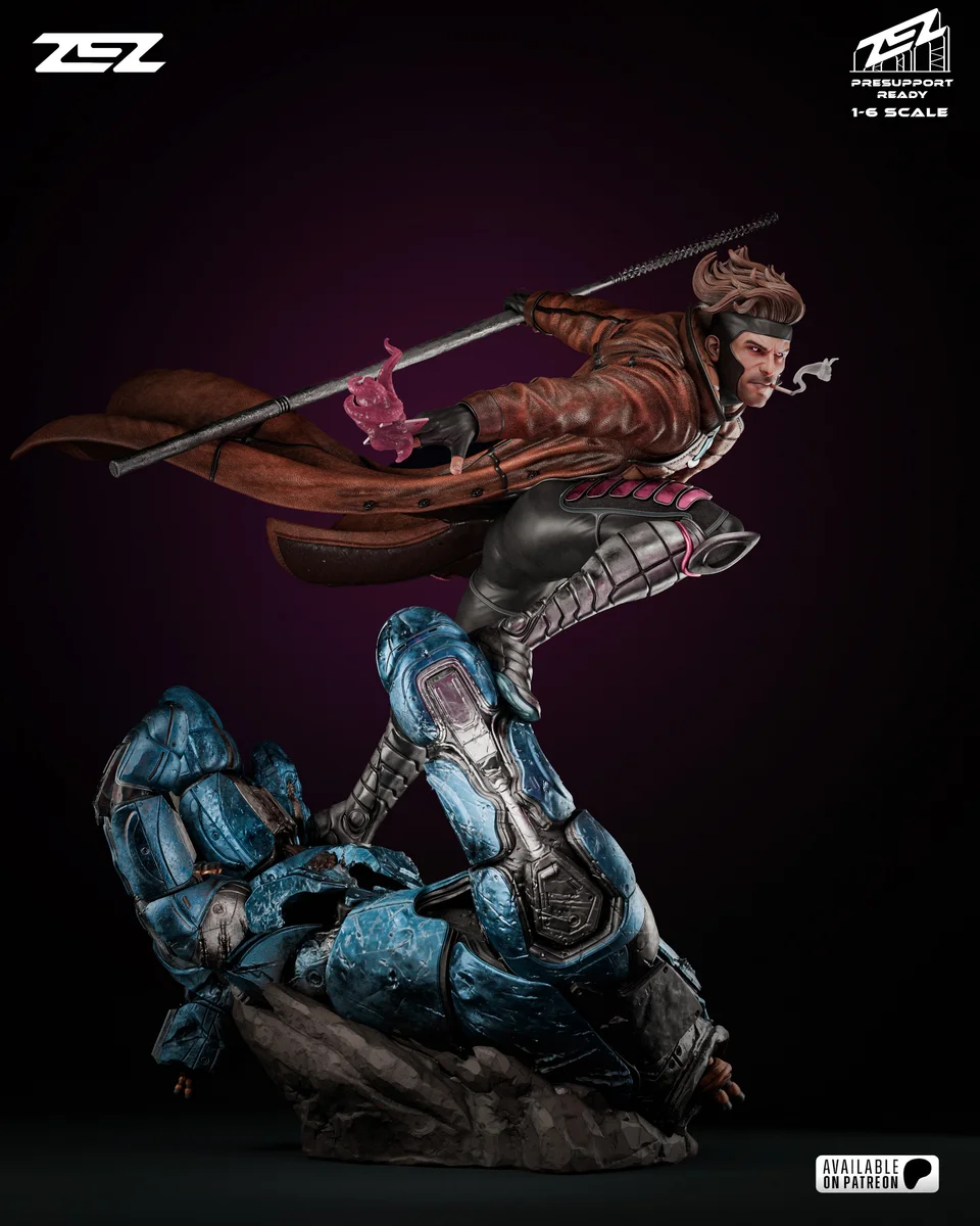 Gambit | Fan Art | 3D Printed Resin Model Garage Kit | *Un-Painted* | ZEZ Studio 10