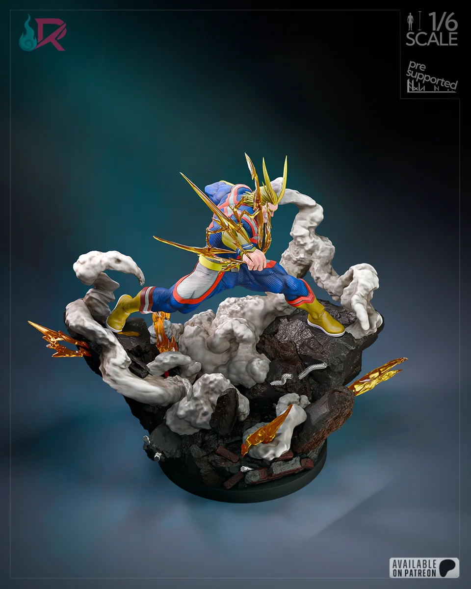 All Might | Fan Art | 3D Printed Resin Model Garage Kit | *Un-Painted* | Rechtag 5