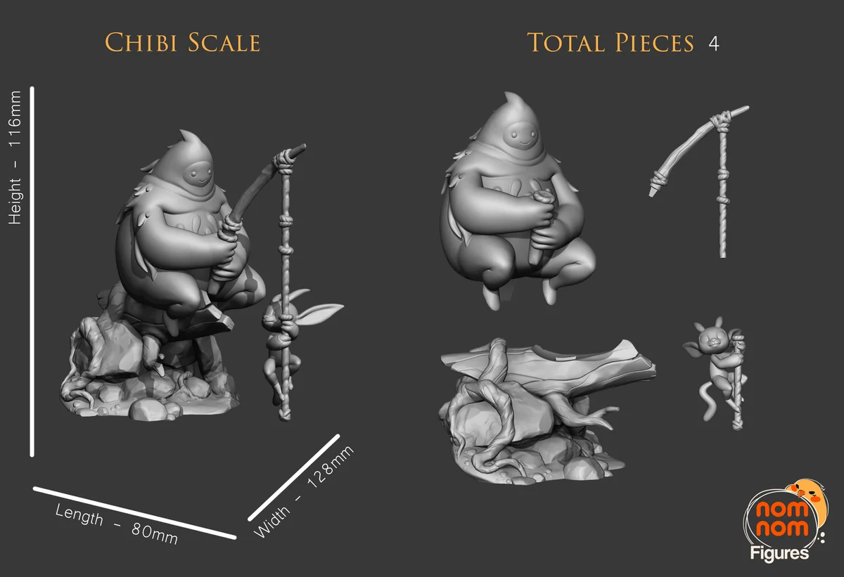 Chibi Ori and Naru | Fan Art | 3D Printed Resin Model Garage Kit | *Un-Painted* | Nomnom 3