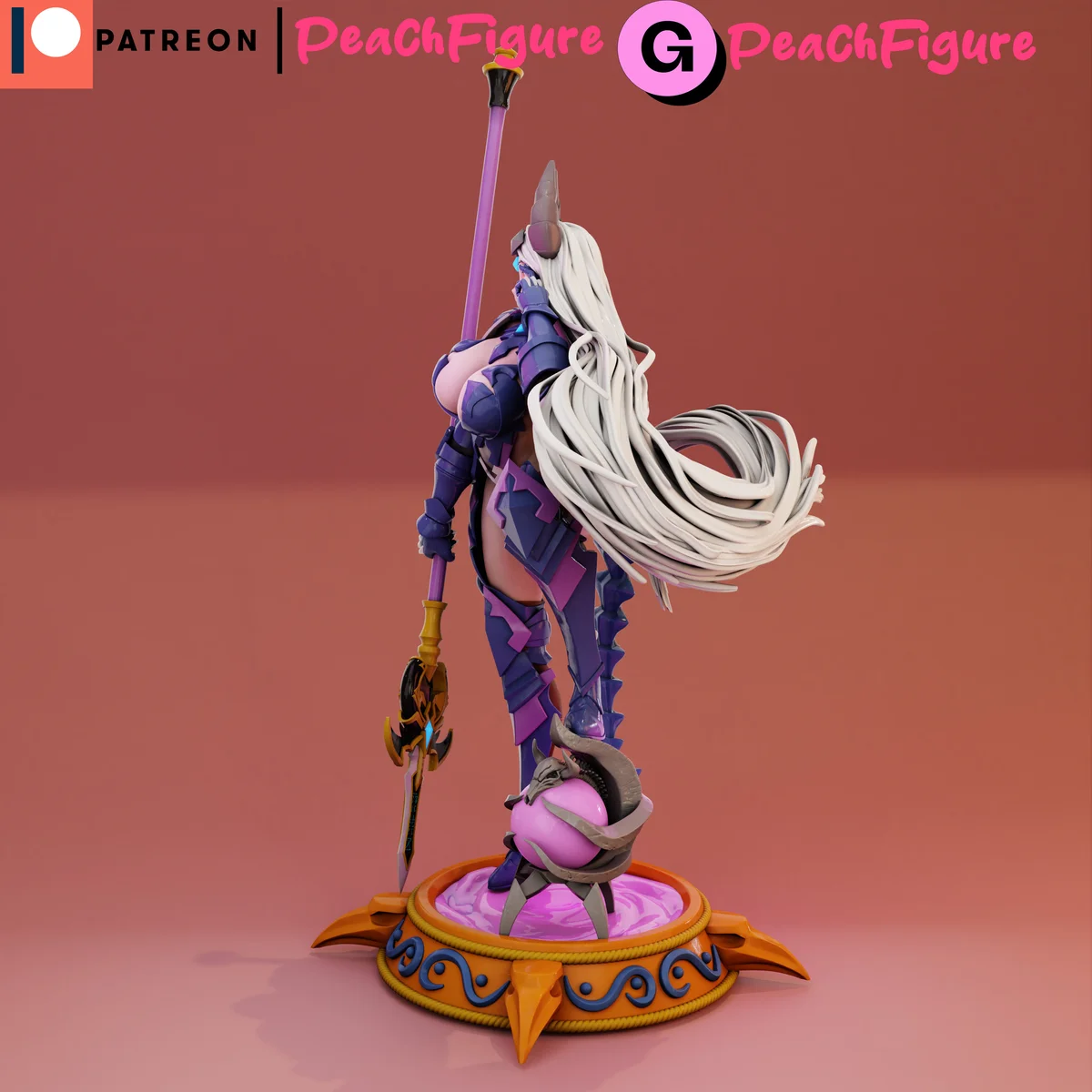 Luna | Fan Art | 3D Printed Resin Model Garage Kit | *Un-Painted* | Peach Figure 3