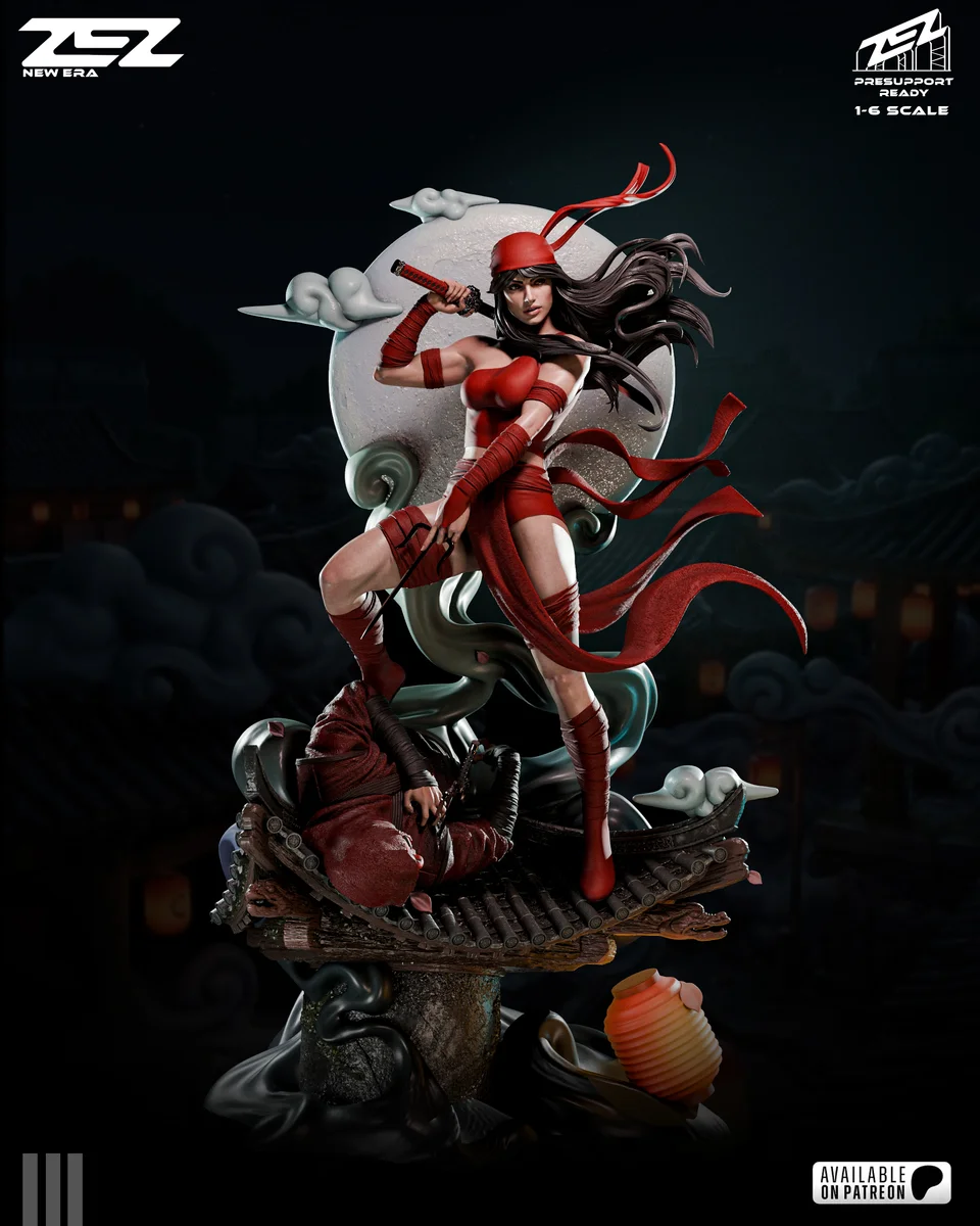 Elektra | Fan Art | 3D Printed Resin Model Garage Kit | *Un-Painted* | ZEZ Studio