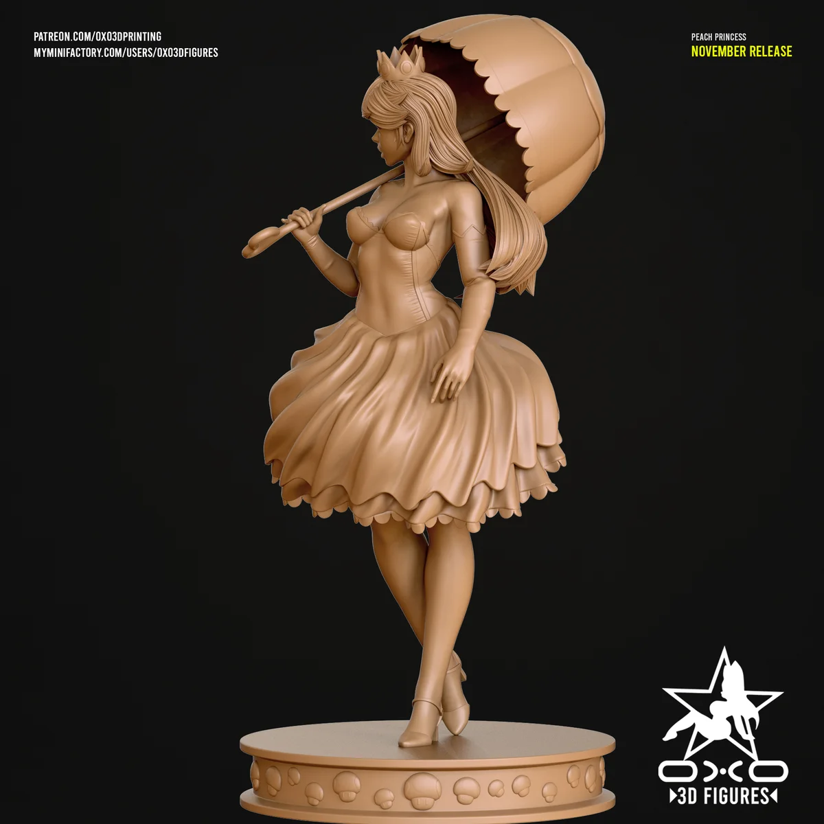 Peach Princess | Fan Art | 3D Printed Resin Model Garage Kit | *Un-Painted* | OXO3D 7