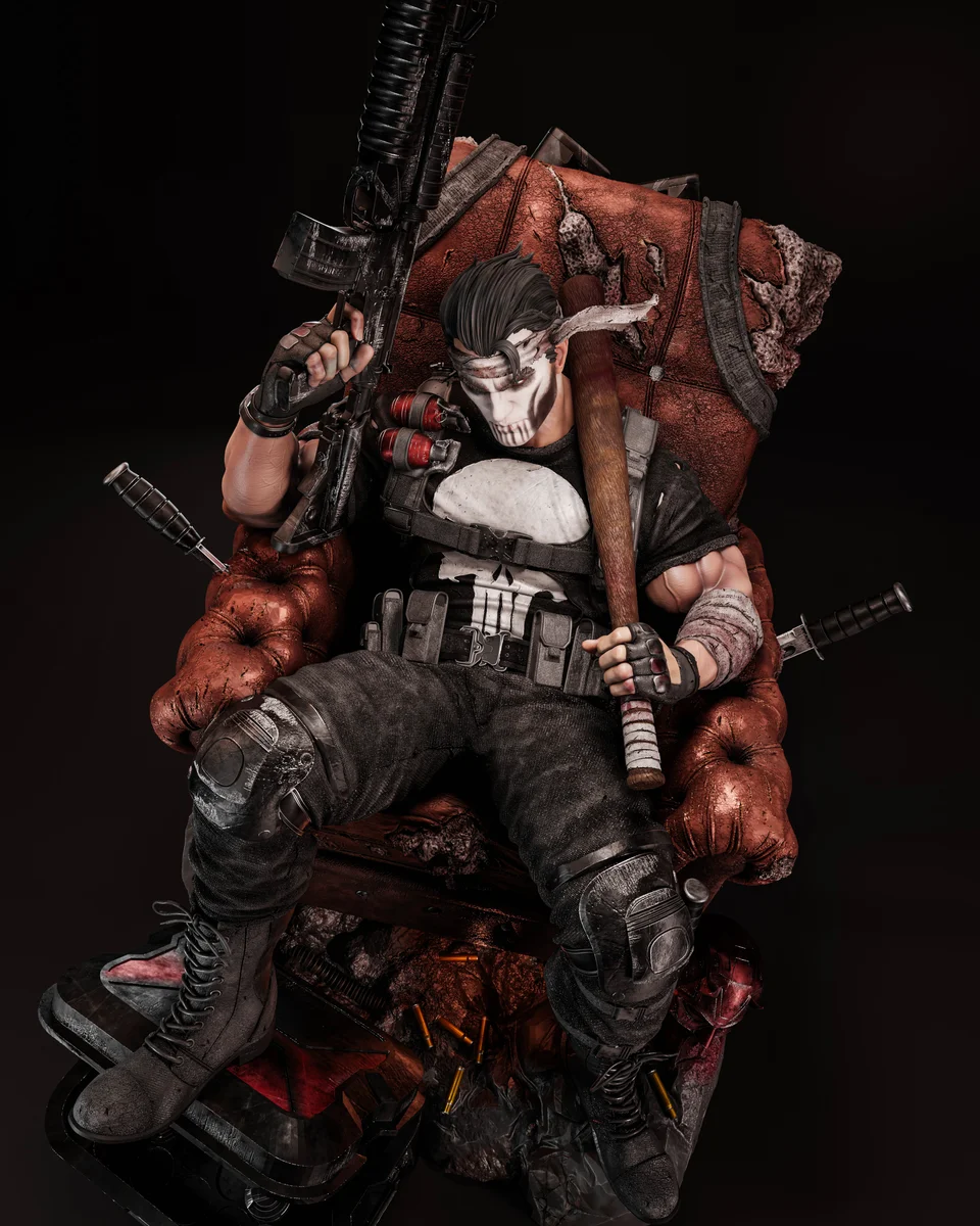 The Punisher | Fan Art | 3D Printed Resin Model Garage Kit | *Un-Painted* | ZEZ Studio 6