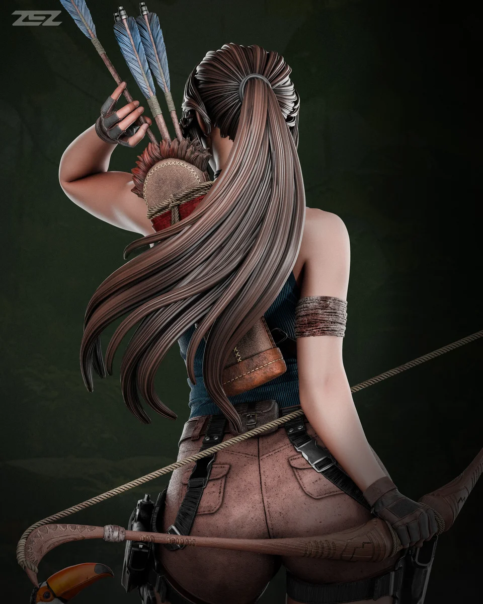 Lara Croft | Fan Art | 3D Printed Resin Model Garage Kit | *Un-Painted* | ZEZ Studio 3