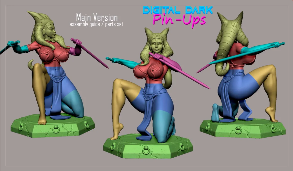 Ahsoka / Leia | Fan Art | 3D Printed Resin Model Garage Kit | *Un-Painted* | Digital Dark 4