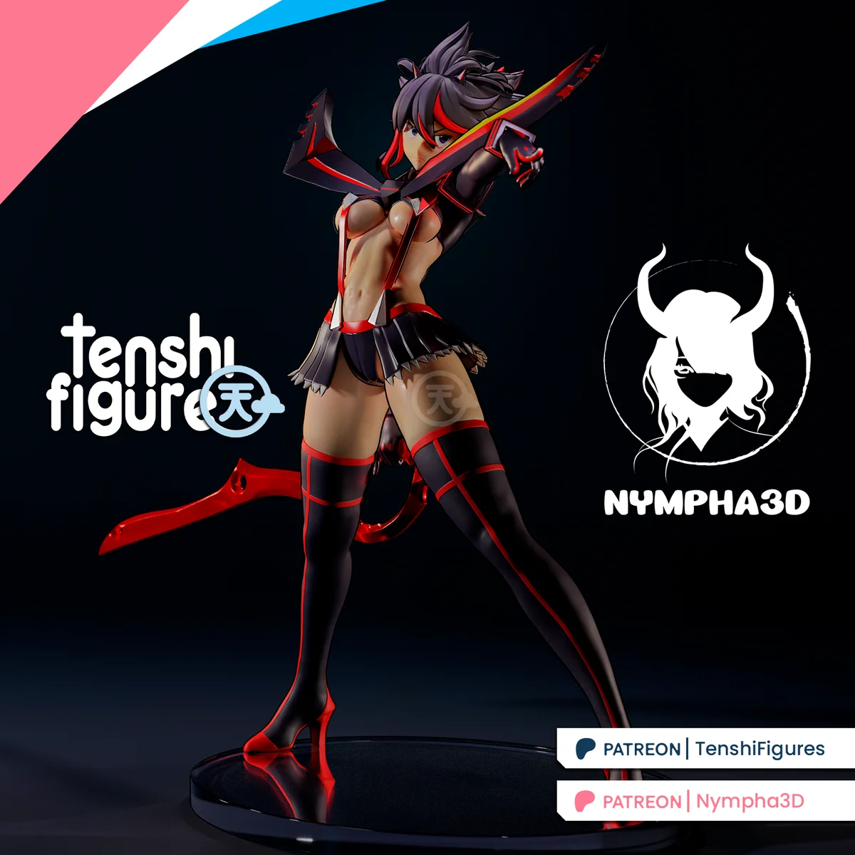 Ryuko Matoi | Fan Art | 3D Printed Resin Model Garage Kit | *Un-Painted* | Nympha3D 3