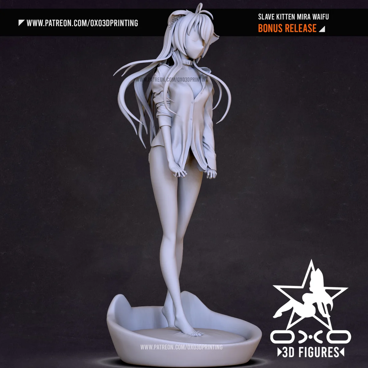 Slave Kitten Mira | Fan Art | 3D Printed Resin Model Garage Kit | *Un-Painted* | OXO3D 6