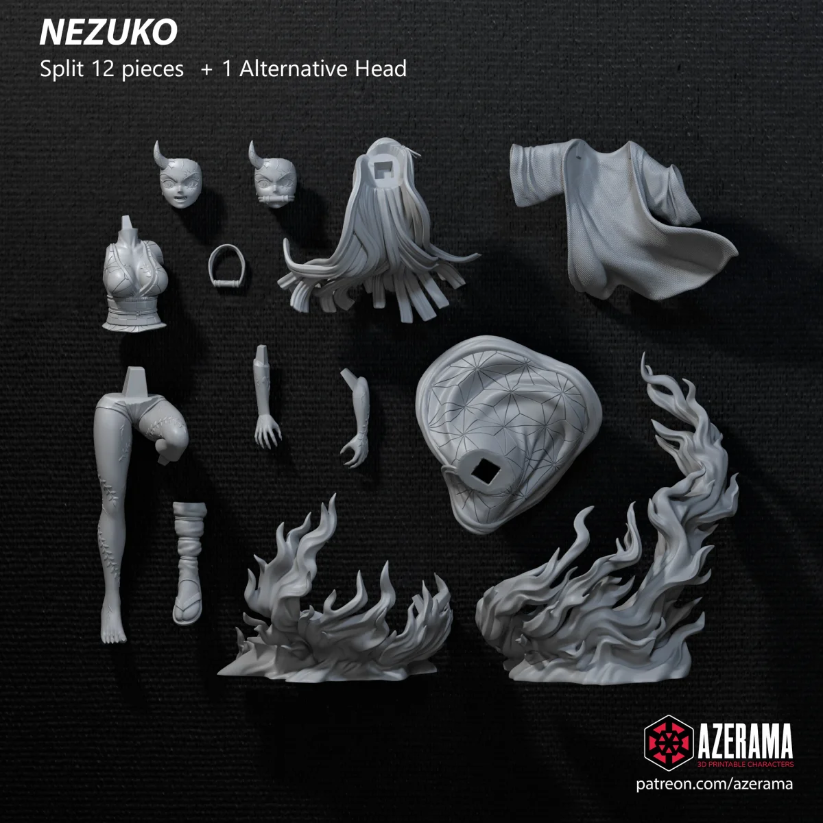 Nezuko | Fan Art | 3D Printed Resin Model Garage Kit | *Un-Painted* | Azerama 4