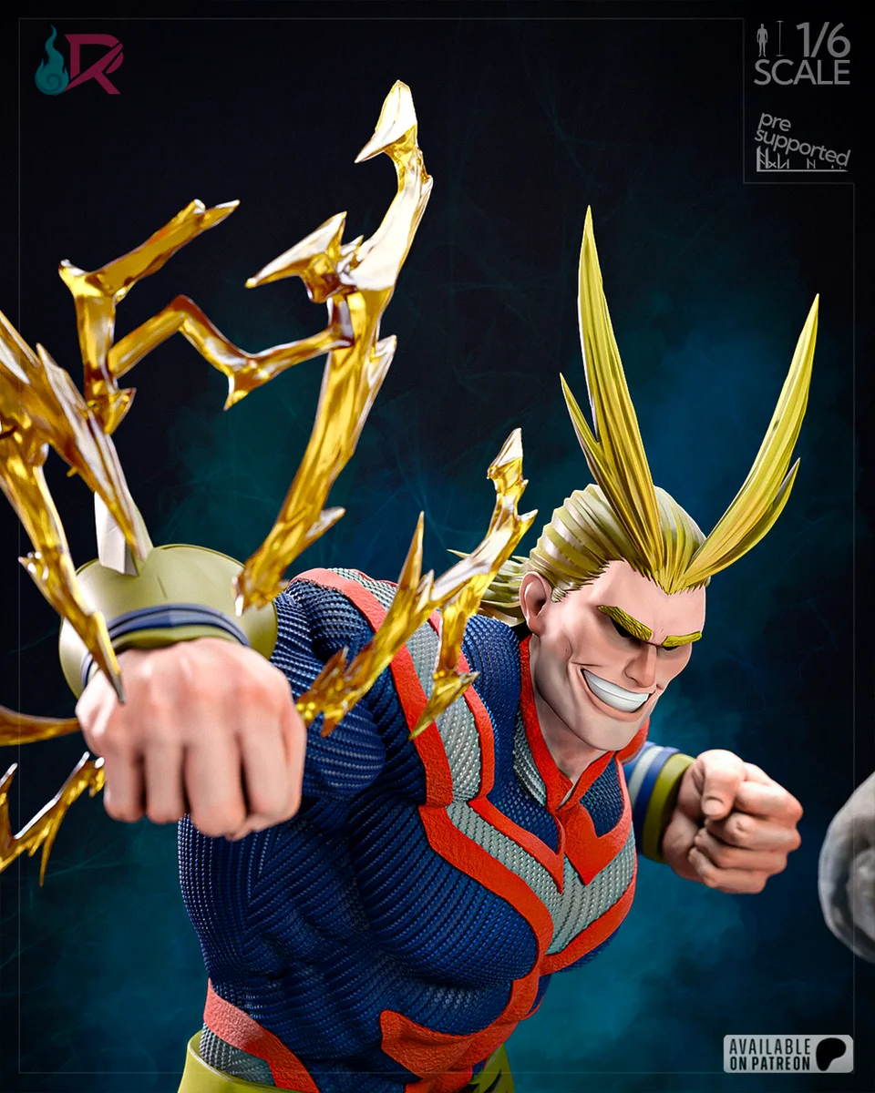 All Might | Fan Art | 3D Printed Resin Model Garage Kit | *Un-Painted* | Rechtag
