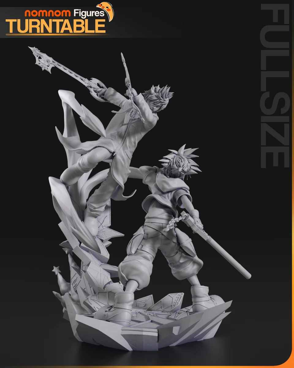 Roxas x Sora | Fan Art | 3D Printed Resin Model Garage Kit | *Un-Painted* | Nomnom 13