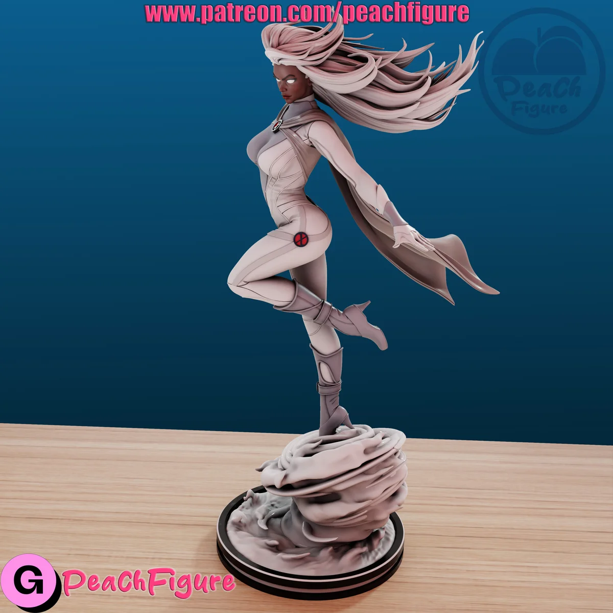 Storm | Fan Art | 3D Printed Resin Model Garage Kit | *Un-Painted* | Peach Figure 3