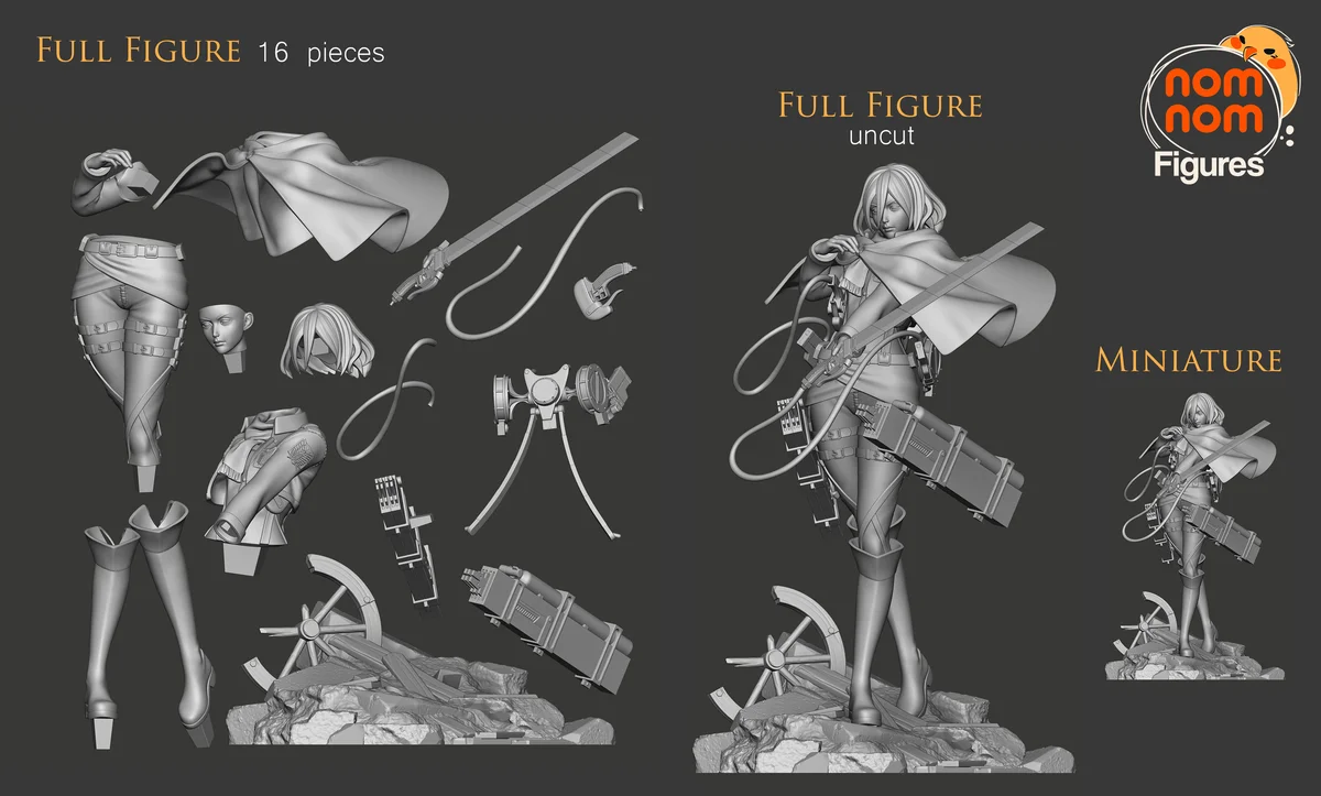 Mikasa Ackerman | Fan Art | 3D Printed Resin Model Garage Kit | *Un-Painted* | Nomnom 5