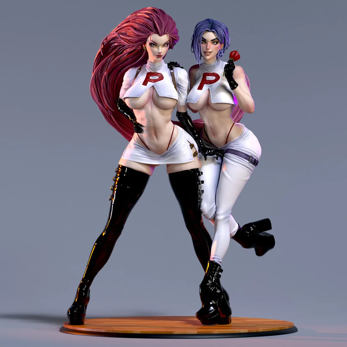 Jenny & Jaxy - Waifumon | Fan Art | 3D Printed Resin Model Garage Kit | *Un-Painted* | SiryllArt 3