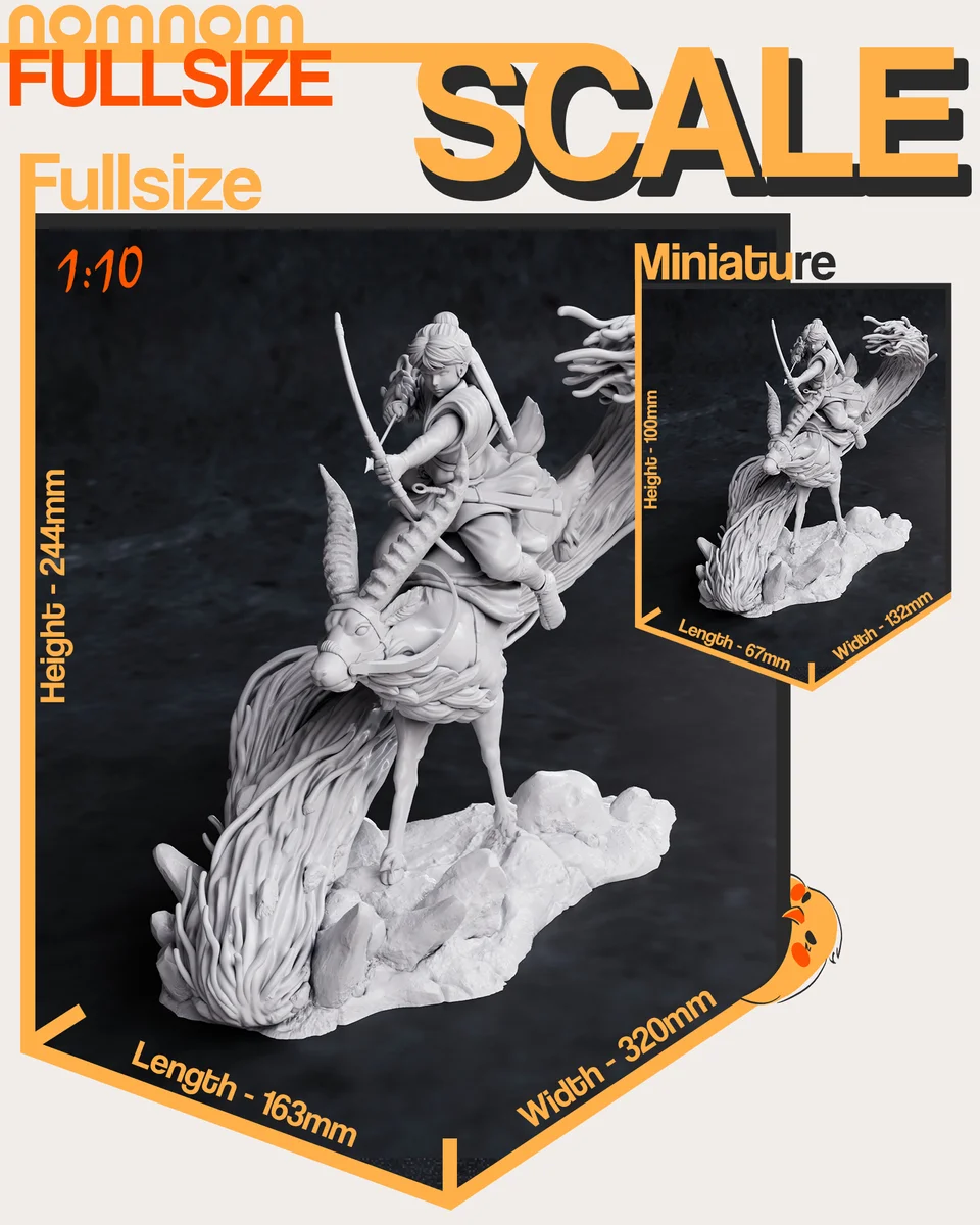 Ashitaka | Fan Art | 3D Printed Resin Model Garage Kit | *Un-Painted* | Nomnom 4