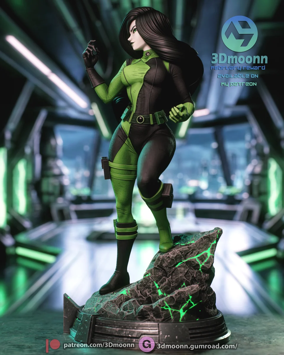 Shego | Fan Art | 3D Printed Resin Model Garage Kit | *Un-Painted* | 3DMoonn 3