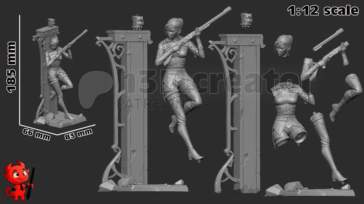 Caitlyn | Fan Art | 3D Printed Resin Model Garage Kit | *Un-Painted* | H3LL Creator 11
