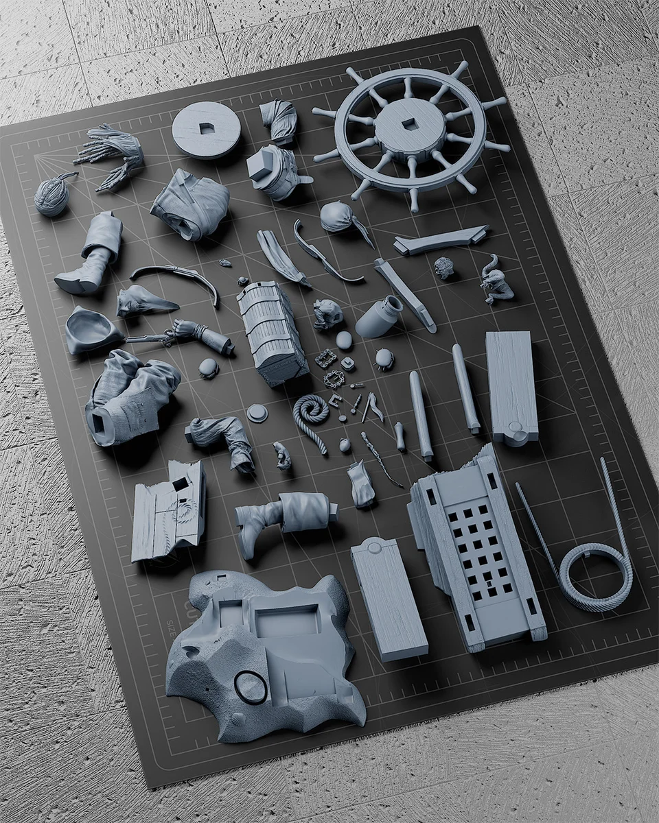 Jack Sparrow | Fan Art | 3D Printed Resin Model Garage Kit | *Un-Painted* | Zenith Studios 12