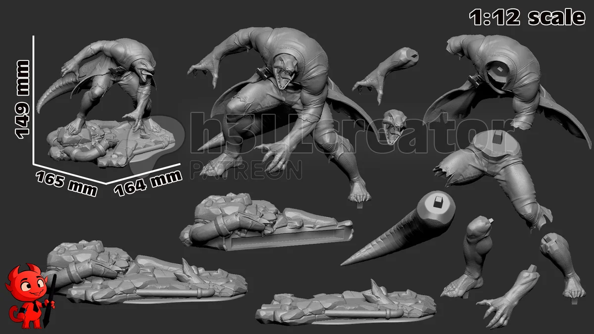Curt Connors | Fan Art | 3D Printed Resin Model Garage Kit | *Un-Painted* | H3LL Creator 14