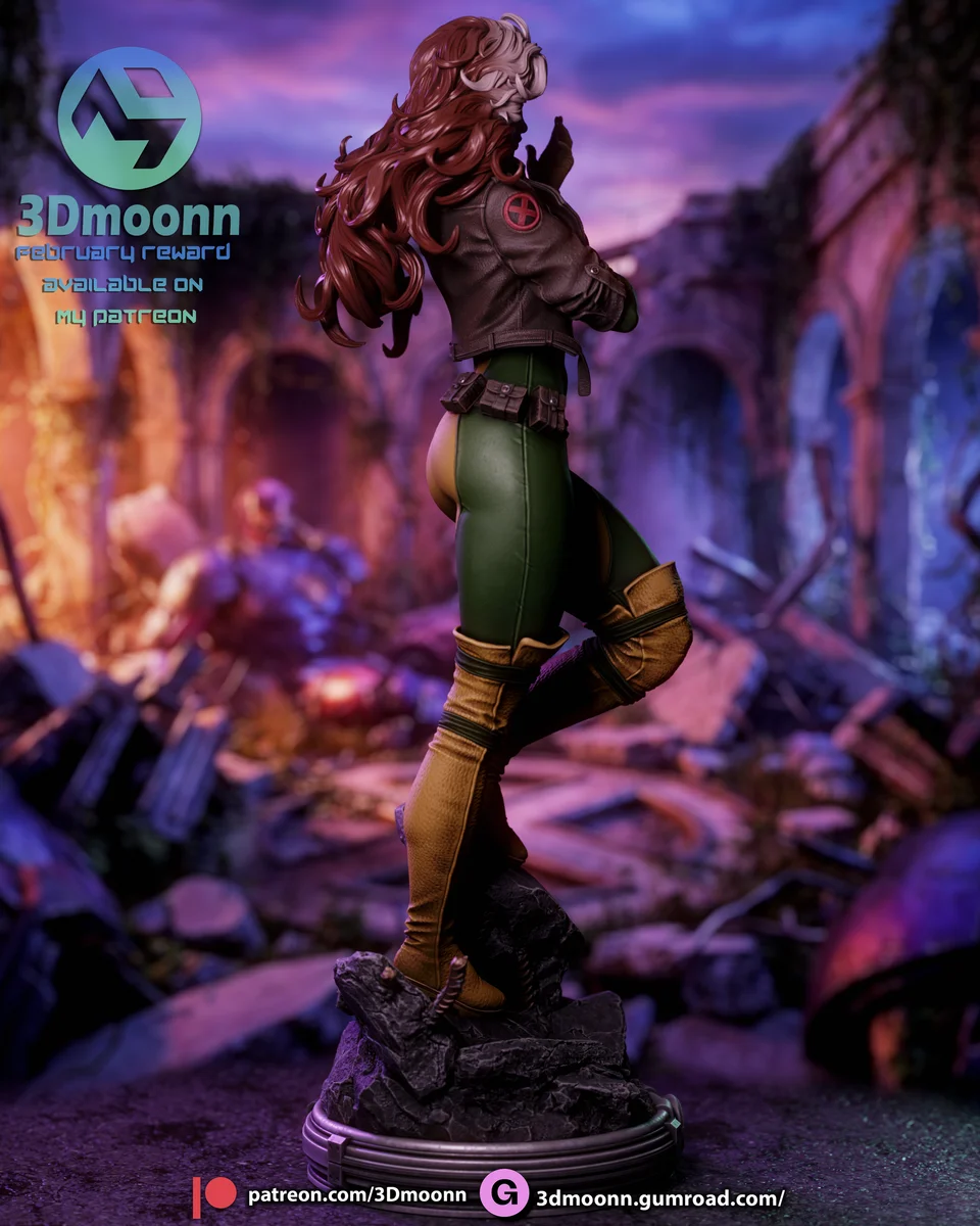 Rogue | Fan Art | 3D Printed Resin Model Garage Kit | *Un-Painted* | 3DMoonn 6
