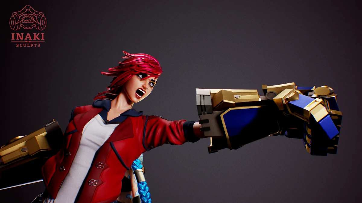 Vi & Jinx | Fan Art | 3D Printed Resin Model Garage Kit | *Un-Painted* | Inaki Sculpts 3