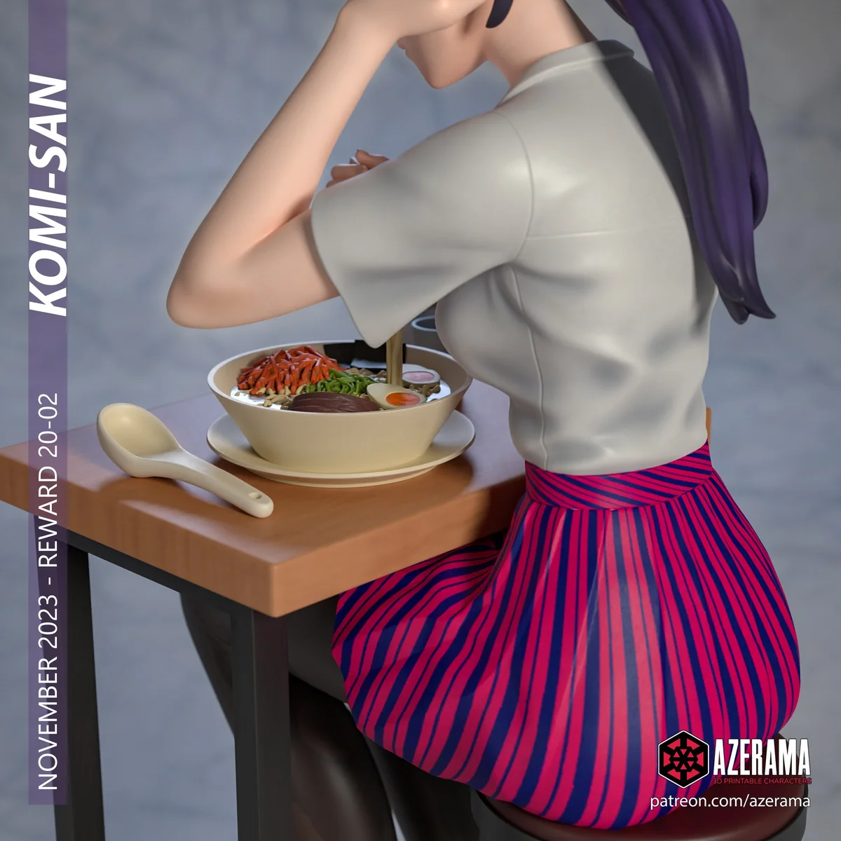 Komi | Fan Art | 3D Printed Resin Model Garage Kit | *Un-Painted* | Azerama 6