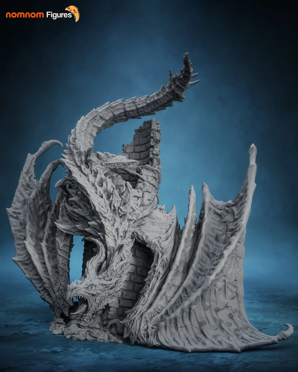 Alduin | Fan Art | 3D Printed Resin Model Garage Kit | *Un-Painted* | Nomnom 8