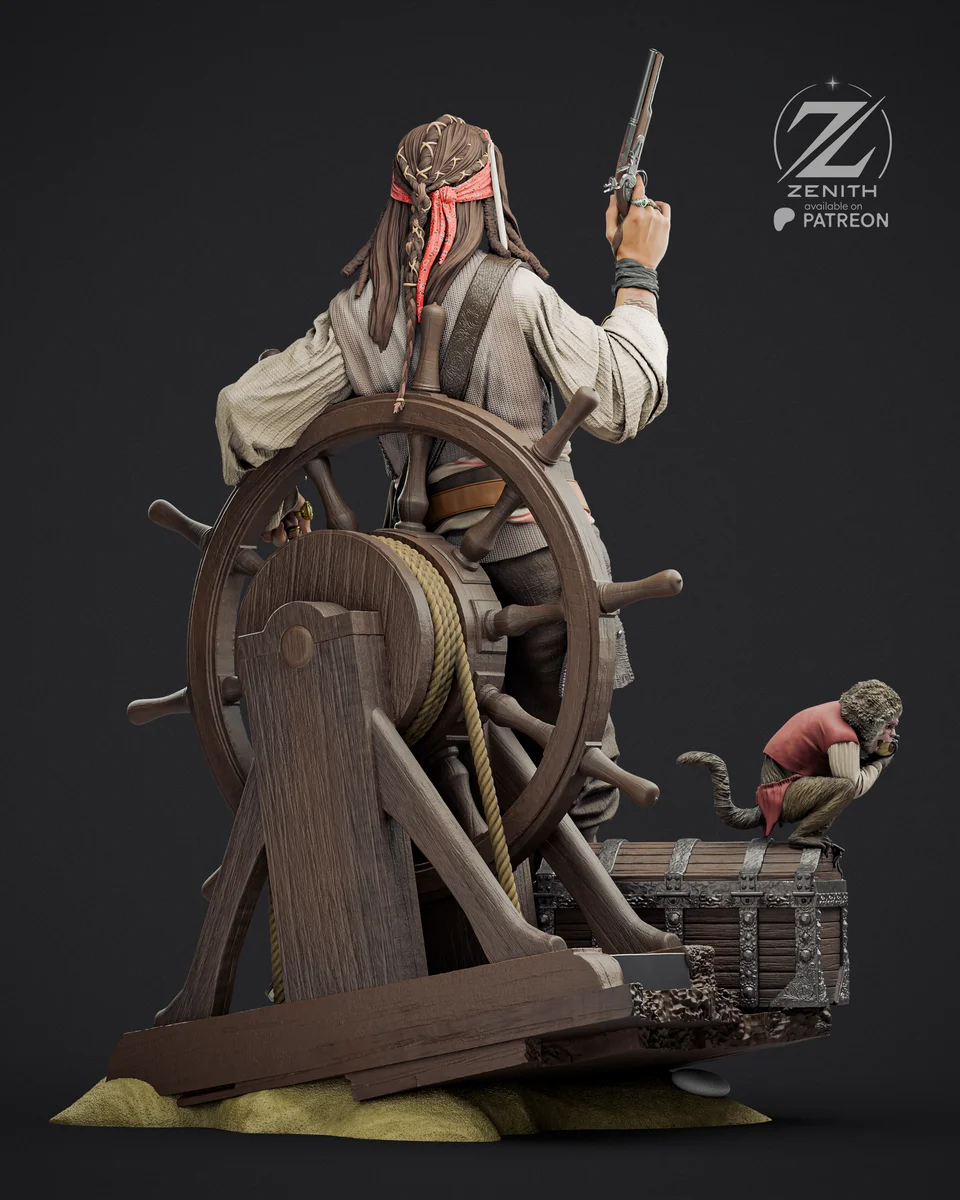 Jack Sparrow | Fan Art | 3D Printed Resin Model Garage Kit | *Un-Painted* | Zenith Studios 5