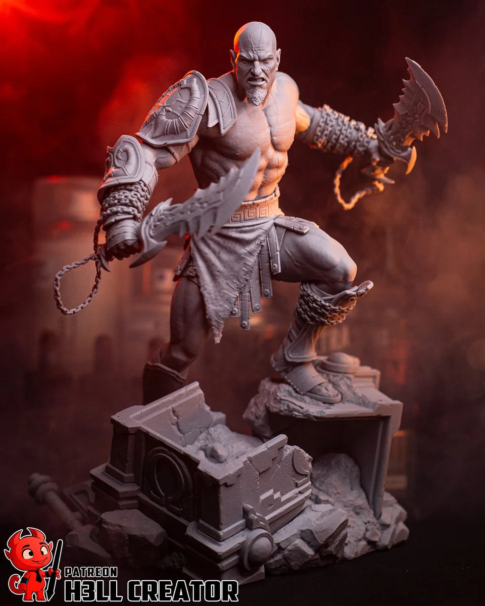 Kratos | Fan Art | 3D Printed Resin Model Garage Kit | *Un-Painted* | H3LL Creator 9