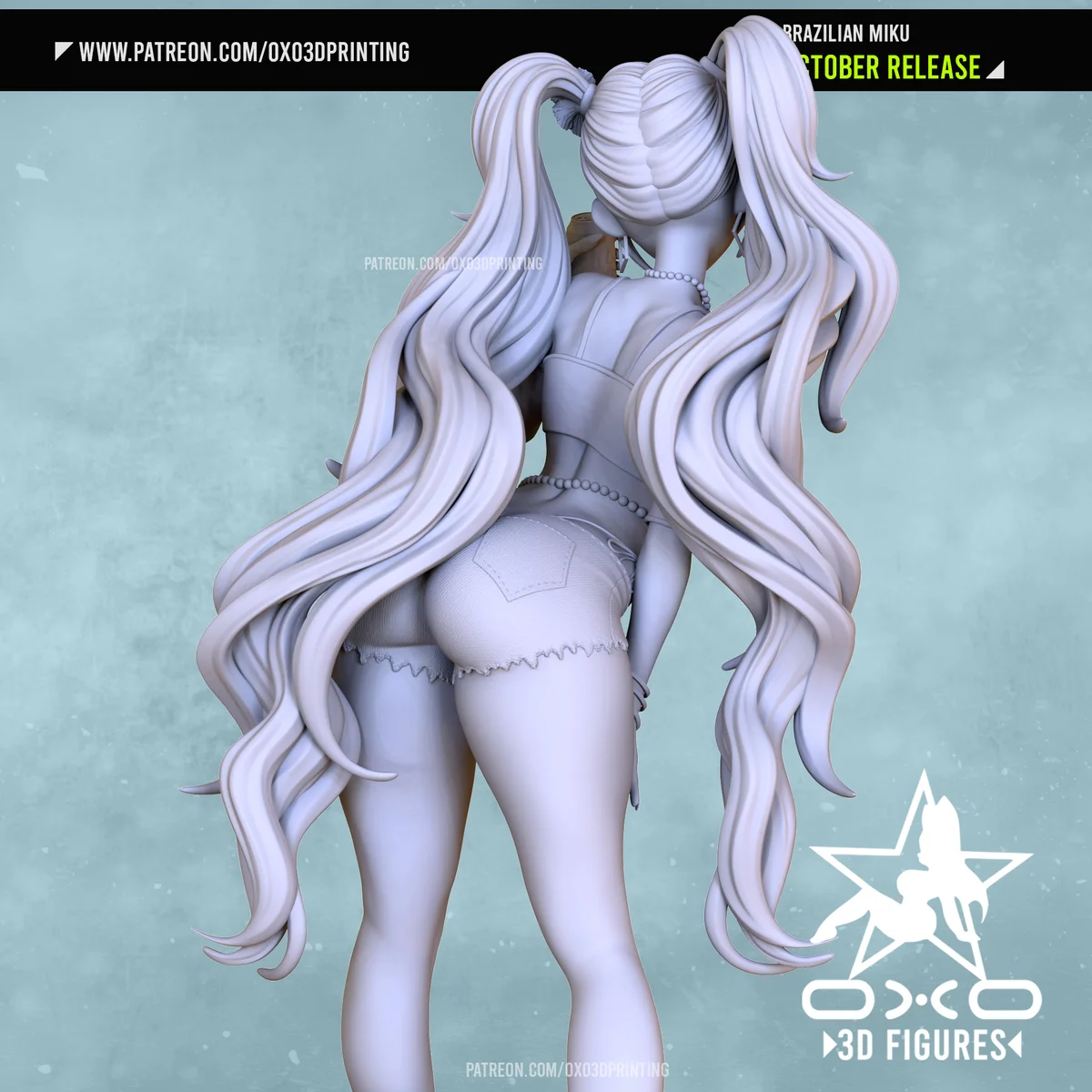 Brazilian Miku | Fan Art | 3D Printed Resin Model Garage Kit | *Un-Painted* | OXO3D 9