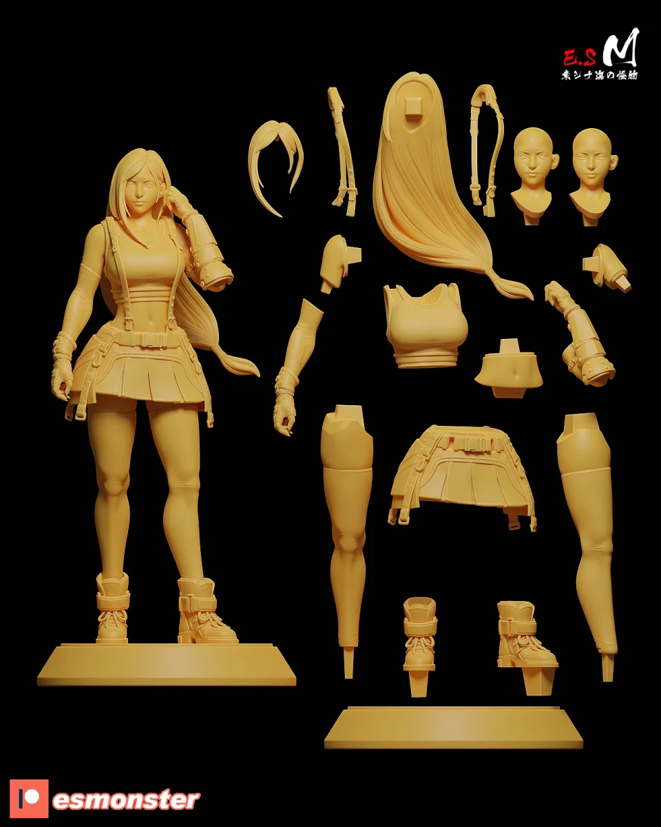 Tifa | Fan Art | 3D Printed Resin Model Garage Kit | *Un-Painted* | ES Monster 4