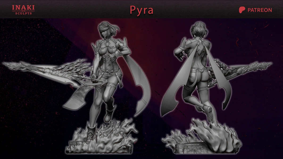 Pyra | Fan Art | 3D Printed Resin Model Garage Kit | *Un-Painted* | Inaki Sculpts 6