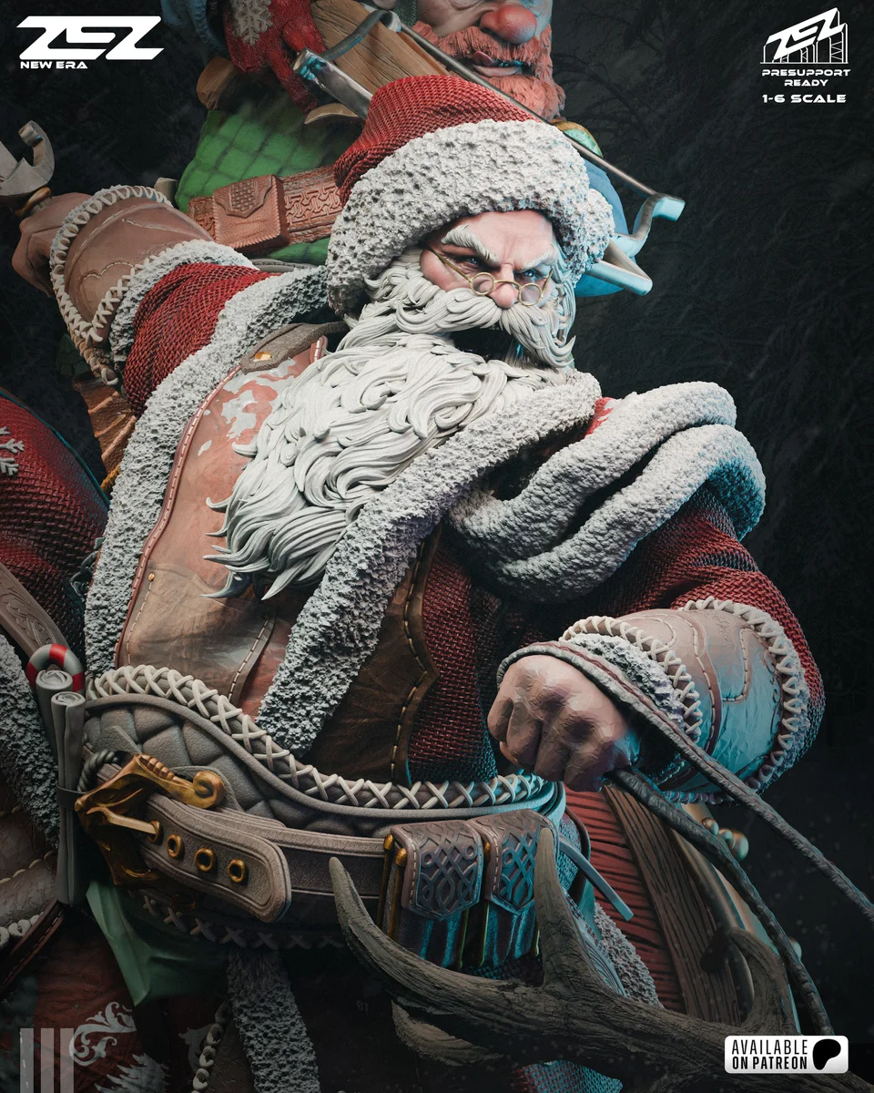 Santa Claus | Fan Art | 3D Printed Resin Model Garage Kit | *Un-Painted* | ZEZ Studio 8