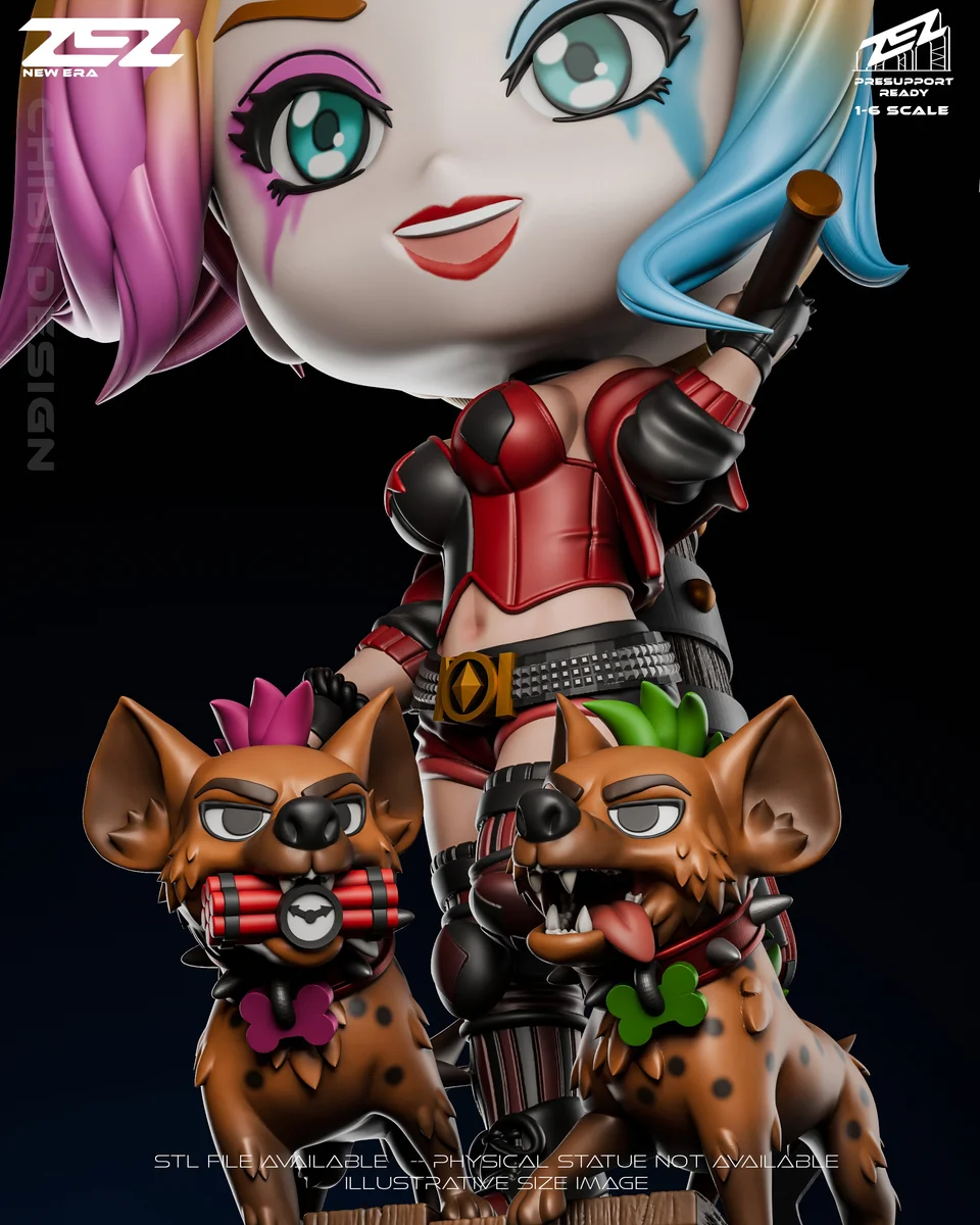 Chibi Harley Quinn | Fan Art | 3D Printed Resin Model Garage Kit | *Un-Painted* | ZEZ Studio 6