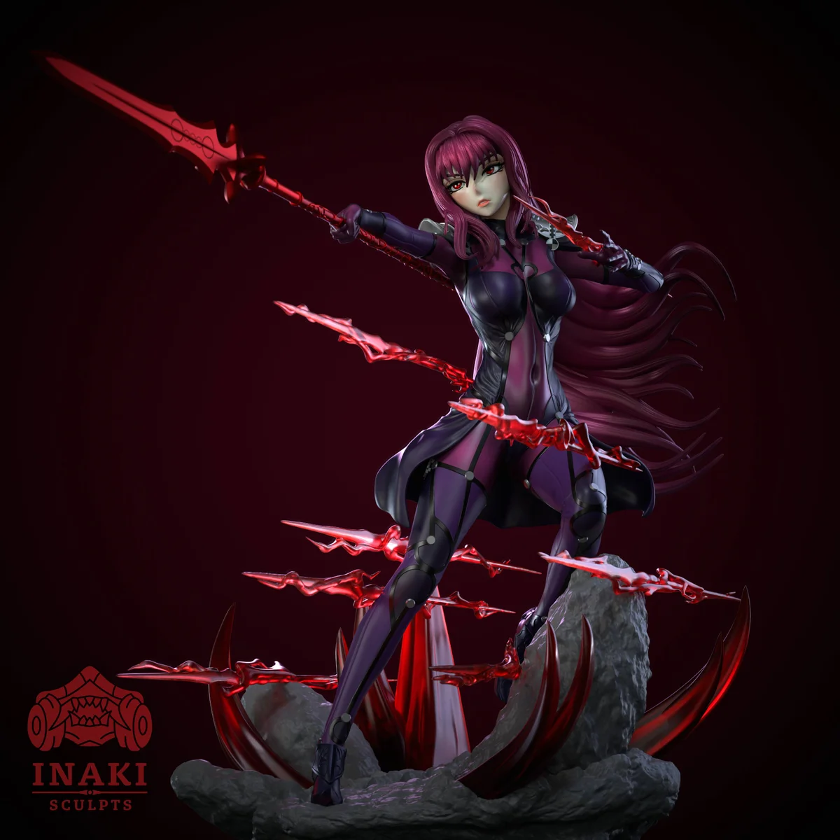 Scathach | Fan Art | 3D Printed Resin Model Garage Kit | *Un-Painted* | Inaki Sculpts 3