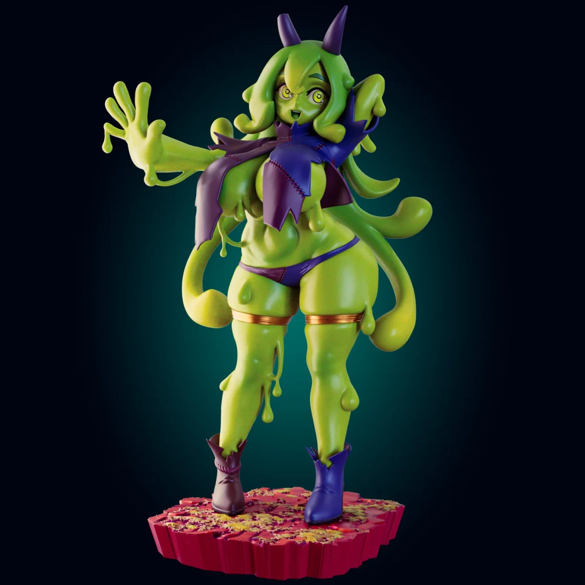 Skeleton Slime Girl | Fan Art | 3D Printed Resin Model Garage Kit | *Un-Painted* | Officer Rhu 3