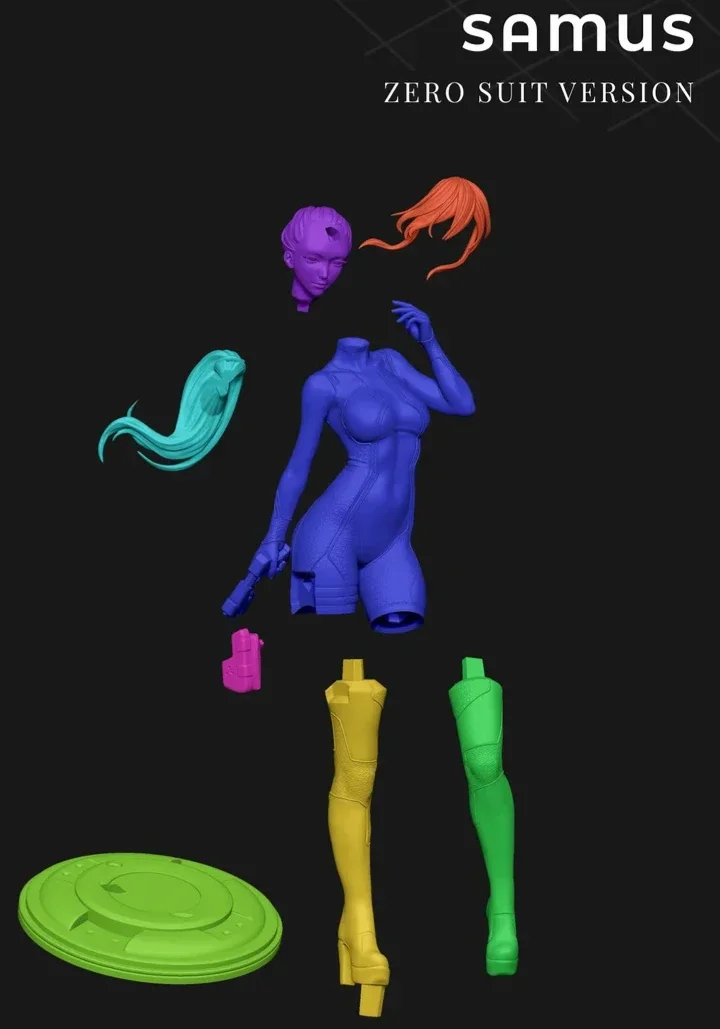 Samus Aran | Fan Art | 3D Printed Resin Model Garage Kit | *Un-Painted* | Nympha3D 8