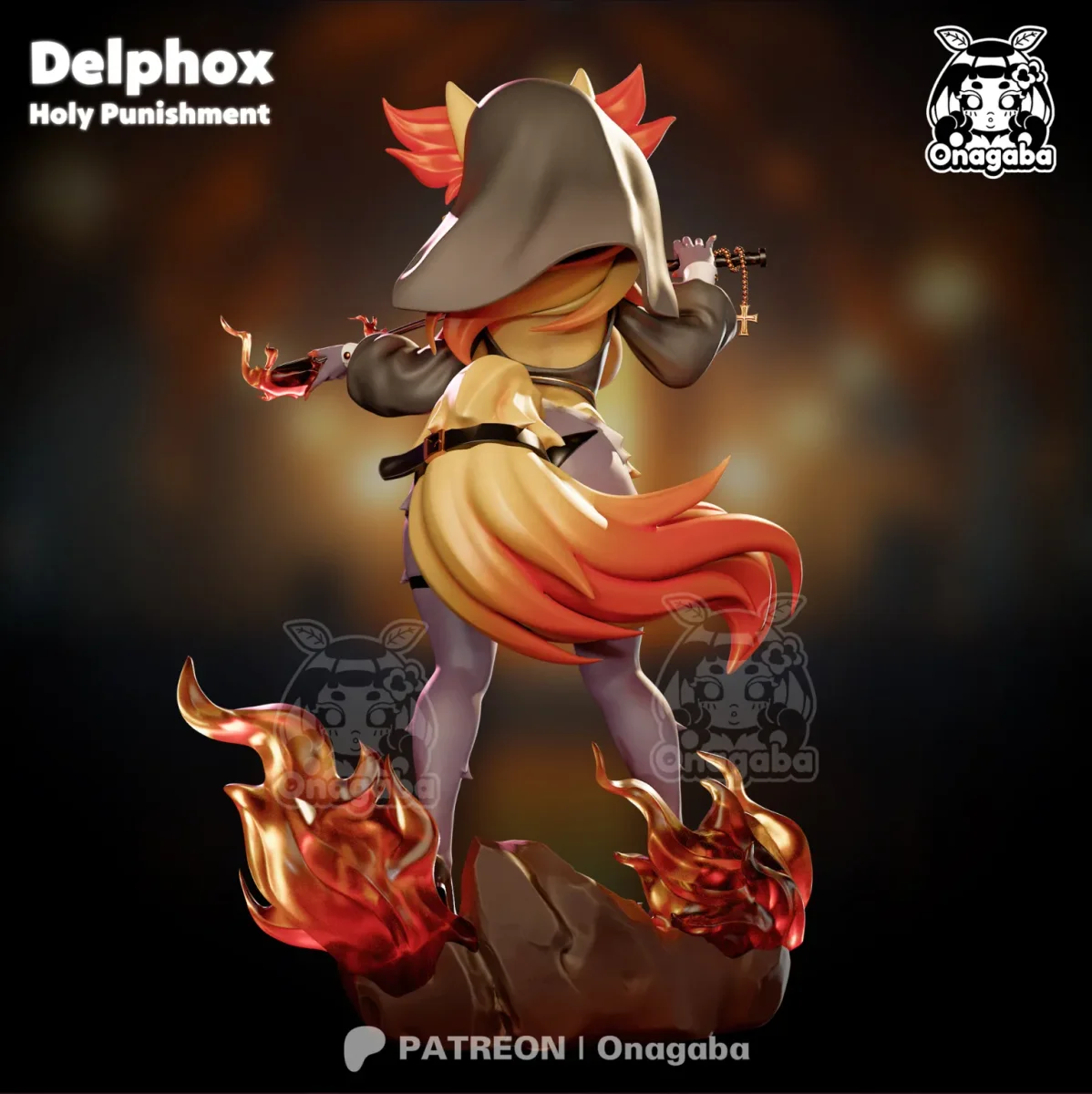 Delphox Holy Punishment | Fan Art | 3D Printed Resin Model Garage Kit | *Un-Painted* | ONAGABA 10